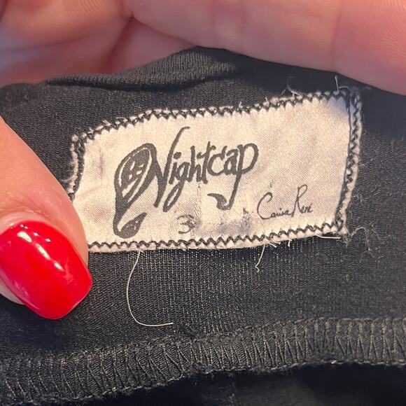 Nightcap Black Lace Insert Long Sleeve Wide Leg Jumpsuit Medium Romantic Goth - Picture 5 of 9